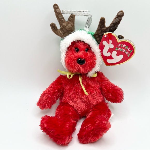 Vintage 2002 Ty Jingle Beanies Holiday Teddy Bear Beanie Baby Christmas Ornament - Picture 1 of 6